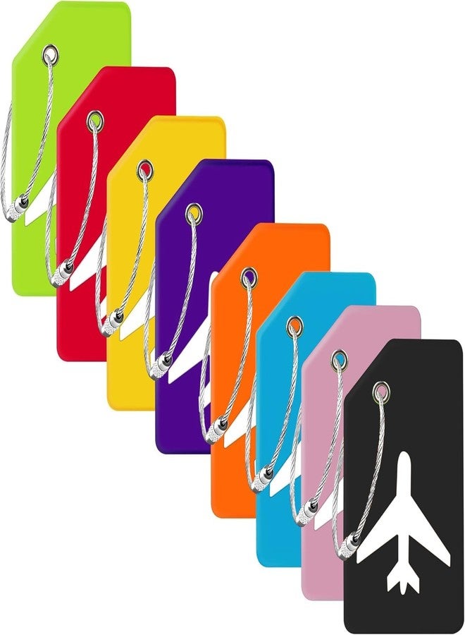 ROMILAS Pack of 5 Luggage Tags, Silicon Luggage Tags with Steel Loop Travel Bag Tag for Easily Identification of Bags - Multicolor - Image 2